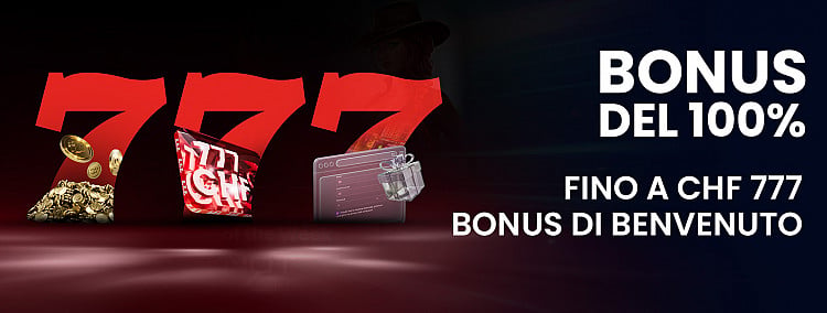 Bonus del 100% fino a CHF 777! 